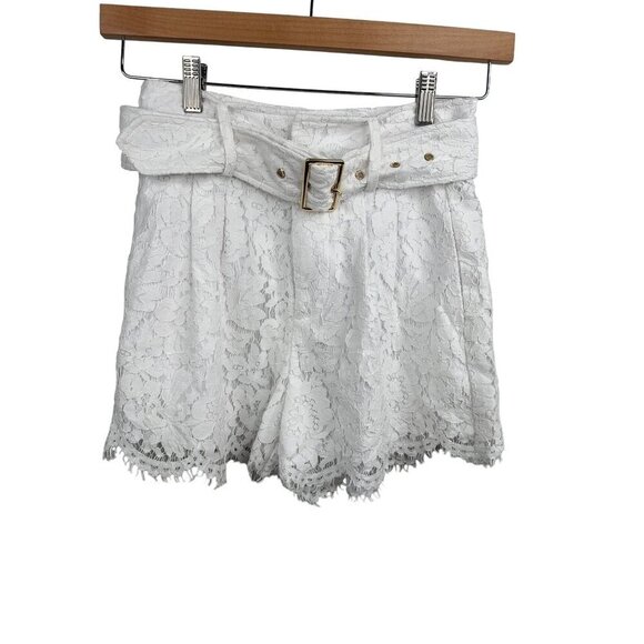 GENERATION LOVE Sydney White Lace Shorts Belted Size XS NEW
